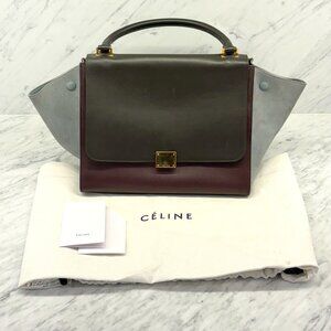 Auth CELINE Tricolor Trapeze Bag
